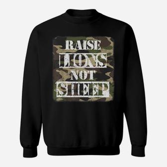 Raise Lions Not Sheep, American Patriot Camo, Patriotic Lion Sweatshirt | Crazezy CA