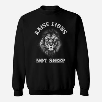 Raise Lions Not Sheep American Patriot Mens Patriotic Lion Sweatshirt | Crazezy