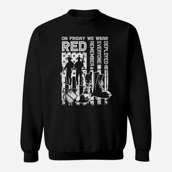 Red Friday Military Shirt On Friday We Wear Red Veteran Gift Sweatshirt | Crazezy AU