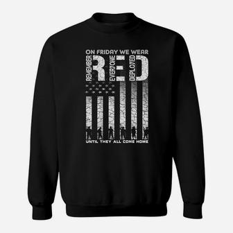 Red Friday Military Shirt On Friday We Wear Red Veteran Sweatshirt | Crazezy