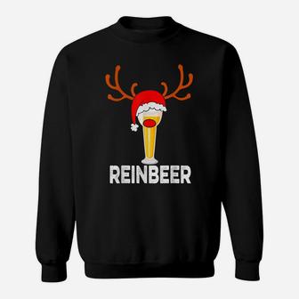 Reinbeer Santa Claus Reindeer Beer Funny Christmas Drinking Sweatshirt | Crazezy UK