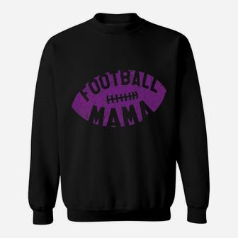 Retro Football Mama Purple Helmet Mom Gift Sweatshirt | Crazezy DE