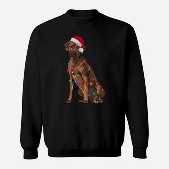 Rhodesian Ridgeback Christmas Lights Xmas Dog Lover Sweatshirt Sweatshirt | Crazezy CA