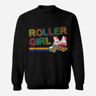 Roller Girl Vintage Seventies 70'S Cool Retro Skates Skating Sweatshirt | Crazezy