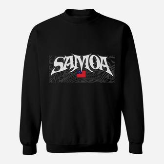 Samoa Flag | Samoan Polynesian Tribal Islander Black Sweatshirt Sweatshirt | Crazezy