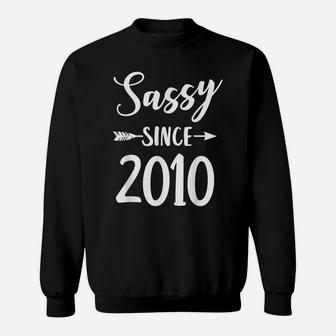 Sassy Since 2010 Classy Sassy Mom Gift Cute Birthday Sweatshirt | Crazezy CA
