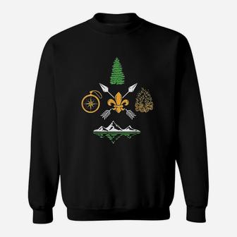 Scout Campfire Camp Compass Hiking Adventure Sweatshirt | Crazezy