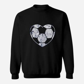 Soccer Ball Cute Heart Mom Fan Parent Coach Player Graphic Sweatshirt | Crazezy