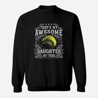 Softball Gift For Dad And Mom From Daughter Sweatshirt | Crazezy UK
