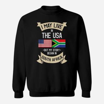South Africa American Flag Usa South African Roots Gifts Sweatshirt | Crazezy UK