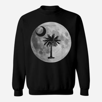 South Carolina Flag Palmetto Tree Moon In Moon Silhouette Sweatshirt | Crazezy CA