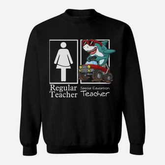 Special Education Teacher Monster Truck Gamer Shark Sweatshirt | Crazezy