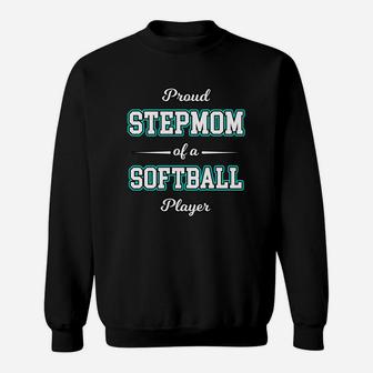 Step Mom Softball Women From Step Daughter Or Step Son Sweatshirt | Crazezy