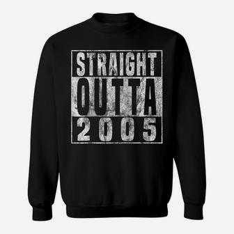 Straight Outta 2005 15Th Birthday Gift 15 Years Old Raglan Baseball Tee Sweatshirt | Crazezy CA