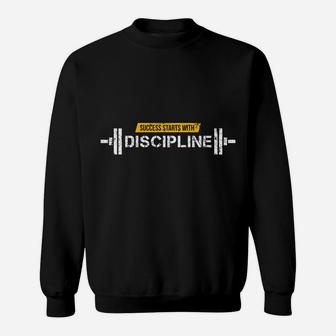 Success Starts With Discipline Motivational Fitness Quotes Sweat Shirt | Crazezy CA