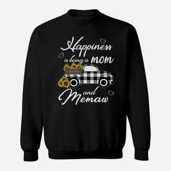Sunflower Grandma Shirt Happiness Is Being A Mom And Memaw Sweatshirt | Crazezy