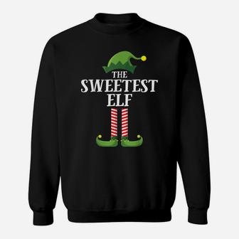 Sweetest Elf Matching Family Group Christmas Party Pajama Sweatshirt | Crazezy