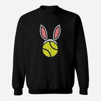 Tennis Ball Bunny Ears Funny Easter Player Coach Gift Sweatshirt | Crazezy