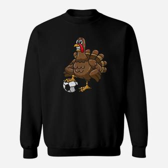 Thanksgiving Turkey Soccer Day Ball Sport Boy Player Sweatshirt | Crazezy CA