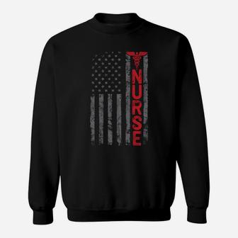 Thin Red Line Usa Us American Flag Pride Rn Lvn Can Nurse Sweatshirt Sweatshirt | Crazezy CA