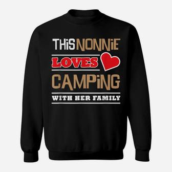This Nonnie Loves Camping With Her Family Grandma Camp Sweatshirt | Crazezy CA