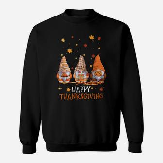 Three Gnomes Happy Thanksgiving Autumn Fall Pumpkin Spice Sweatshirt | Crazezy DE