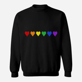 Tiny Rainbow Hearts Pride Month Flag LGBT Rights Sweatshirt | Crazezy