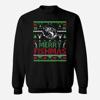 Ugly Fishing Christmas Bass Fish Apparel, Merry Fishmas Sweatshirt | Crazezy AU