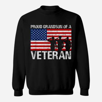 United States Military Family Gift Proud Grandson Of Veteran Sweatshirt | Crazezy