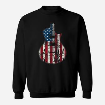 Us American Flag Guitar Musician Guitars Vintage Tee Sweatshirt | Crazezy DE