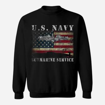 US Navy Submarine Service American Flag Vintage Tshirt Sweatshirt | Crazezy