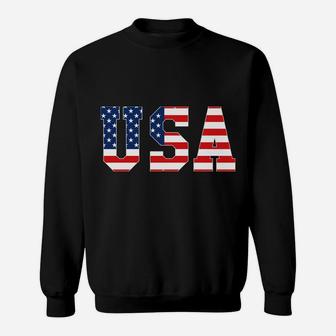 Usa Patriotic American Flag Hoodie Sweatshirt Red White Blue Sweatshirt | Crazezy UK