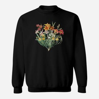 Variety Of Lillies Graphic Flower Print Flowered Sweatshirt | Crazezy AU