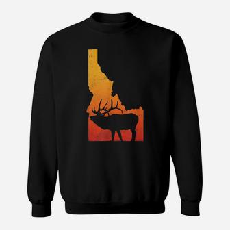 Vintage Idaho Elk - Retro Outdoors Hunting Tee Sweatshirt | Crazezy
