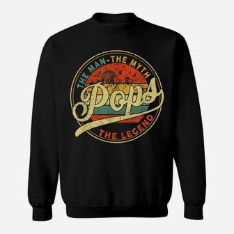 Vintage Pops Man Myth Legend Daddy Grandpa Gift Ideas Family Sweatshirt | Crazezy