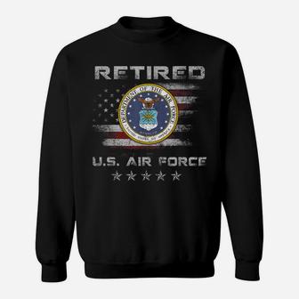 Vintage Retired Us Air Force Veteran Patriotic Gift Sweatshirt | Crazezy