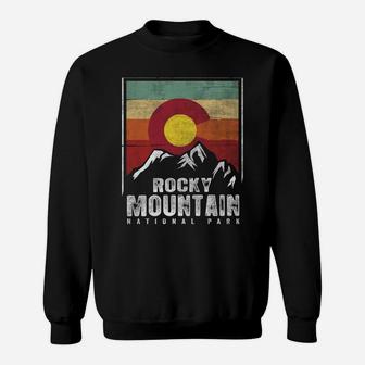 Vintage Rocky Mountain National Park Shirt Colorado Flag Sweatshirt Sweatshirt | Crazezy