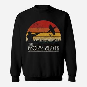 Vintage Sunset Retro Style Grouse Hunting Grouse Slayer Sweatshirt | Crazezy CA