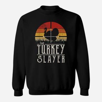 Vintage Sunset Retro Style Turkey Hunting Turkey Slayer Sweatshirt | Crazezy CA
