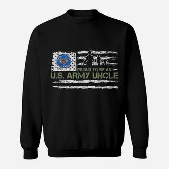 Vintage Usa American Flag Proud To Be An Army Uncle Military Sweatshirt | Crazezy