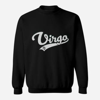 Virgo September Birthday Astrology Vintage Baseball Script Sweatshirt | Crazezy
