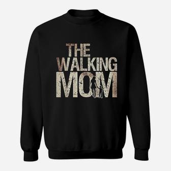 Walking Mom Zombie Woman And Kid Mothers Day Sweatshirt | Crazezy UK