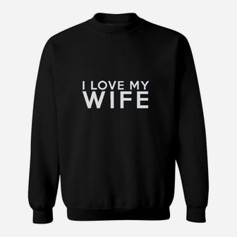 We Match I Love My Wife I Love My Husband Matching Couples Football Sweatshirt | Crazezy