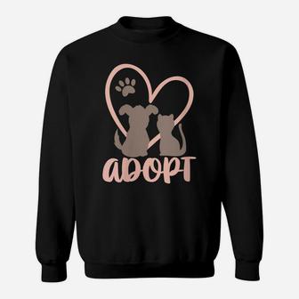 Womens Adopt Rescue Pet Owner Rescue Mom Or Dad - Dog And Cat Sweatshirt | Crazezy