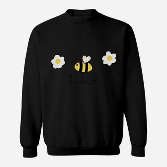 Womens 'Bee' Kind Cute Bumble Bee & Daisy Flowers Graphic Sweatshirt | Crazezy CA