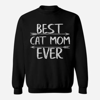 Womens Best Cat Mom Ever Shirt Funny Mother's Day Gift Christmas Sweatshirt | Crazezy