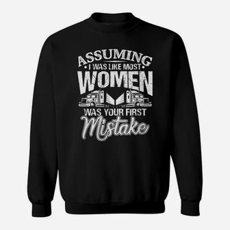 Womens Female Truck Driver Funny Trucker Girl Gift Sweatshirt | Crazezy AU