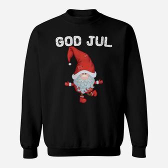 Womens God Jul Swedish Merry Christmas Sweden Tomte Gnome Sweatshirt | Crazezy UK