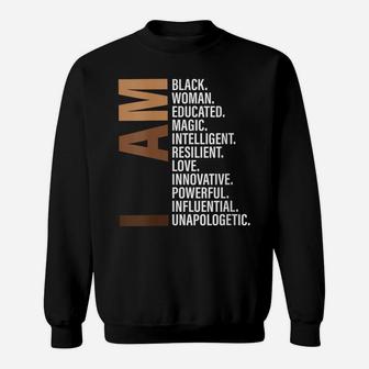 Womens I Am Black Woman Educated Melanin Black History Month Gift Sweatshirt | Crazezy