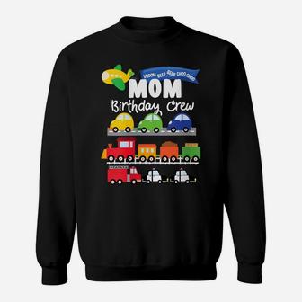 Womens Mom Transportation Birthday Airplane Cars Fire Truck Train Sweatshirt | Crazezy